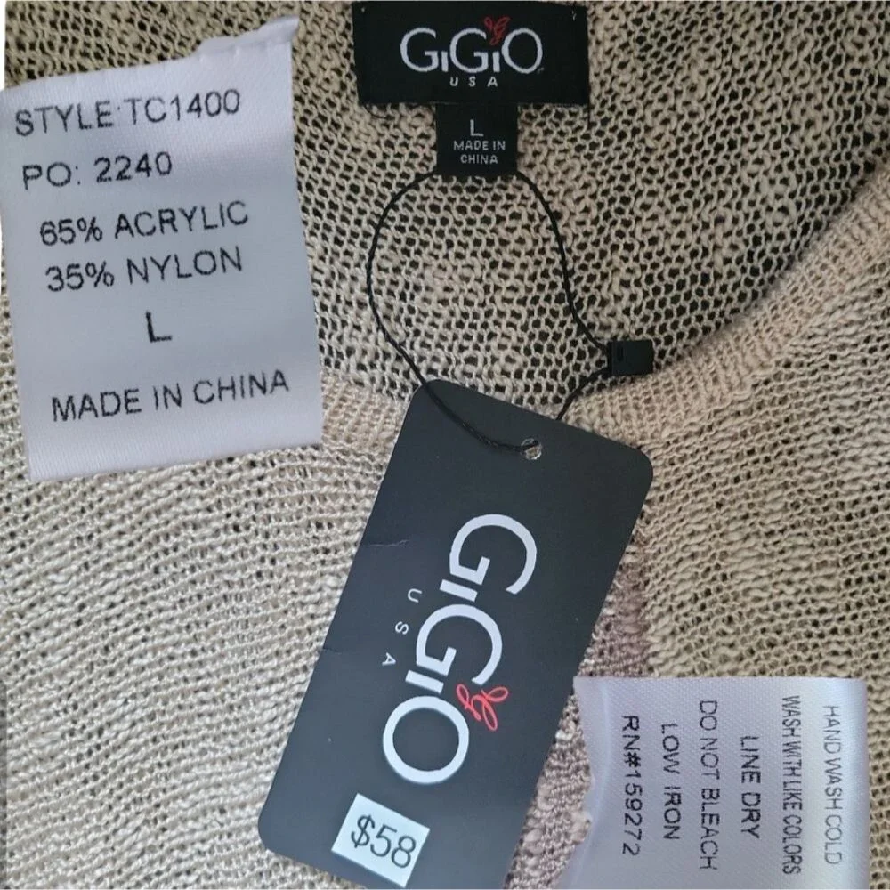 Gigio USA Sand Stars Dolman Sweater - L